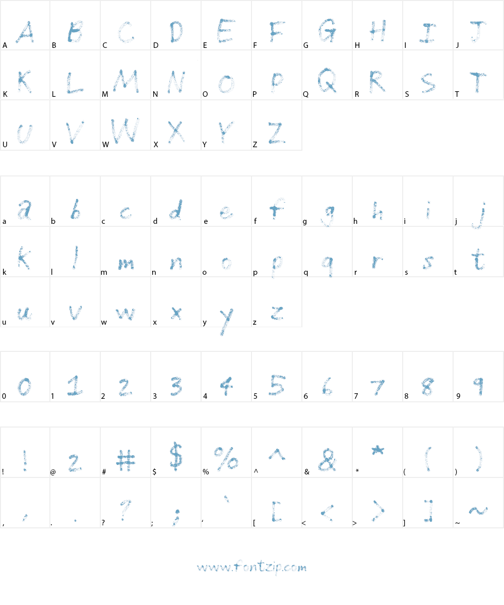 Grunge Handwriting Font Character